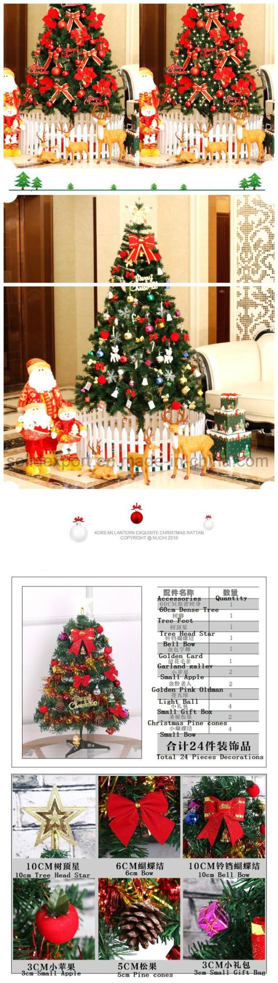 Shopping Mall Home Using Santa Claus Deer Christmas Tree Decoration