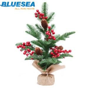 42cm Pinecone Cherry Snow Spray Mini Christmas Tree