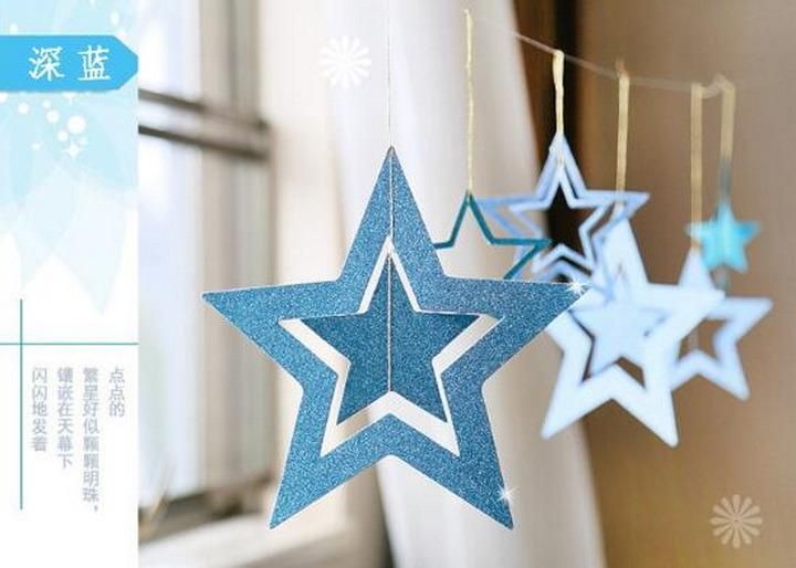 Christmas New Year Festival Wedding Hang Decoration Hollow Star