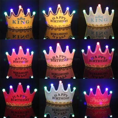 Baby Birthday Hat LED Light Crown Children and Adults Party Hat Birthday Supplies