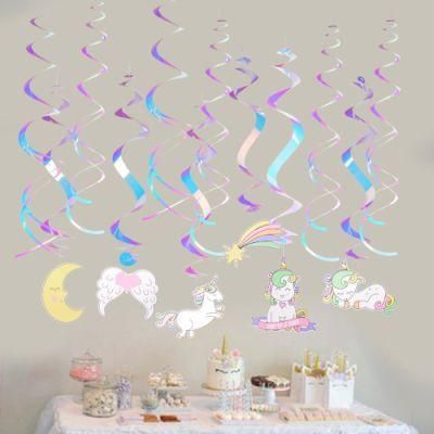 Unicorn Birthday Party Hanging Swirls Decoration