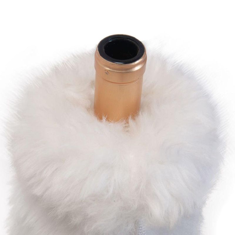 Foreign Trade Christmas New Products Champagne Bottle Set Christmas Red Wine Set Table Decoration White Plush Bottle Bag