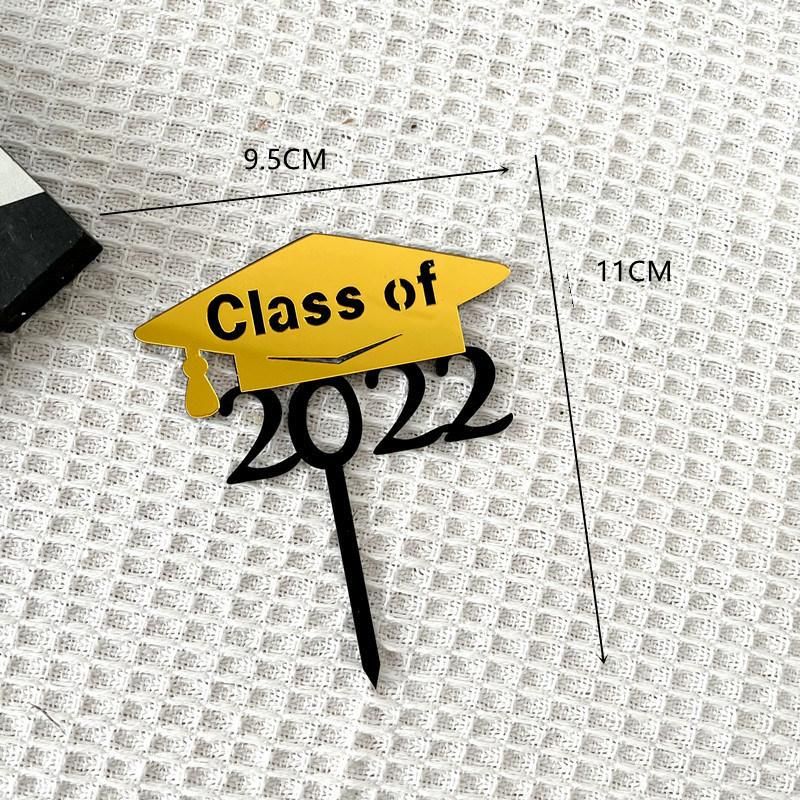 Congrats Grad Party Supplies Cake Topper in Gold and Black