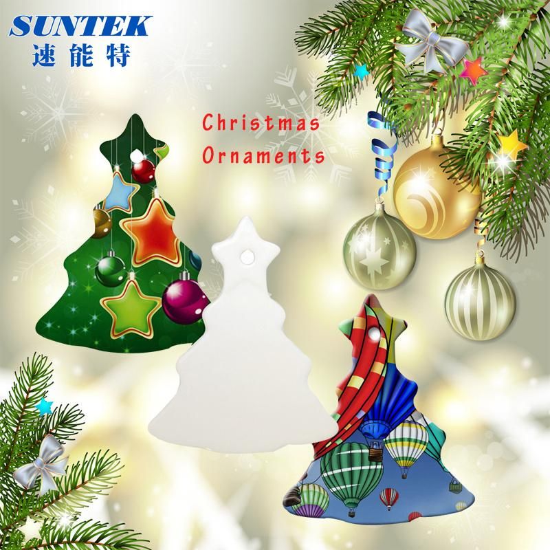 Wholesale Christmas Decorations Sublimation Ceramic Blank Pendant/Ornament