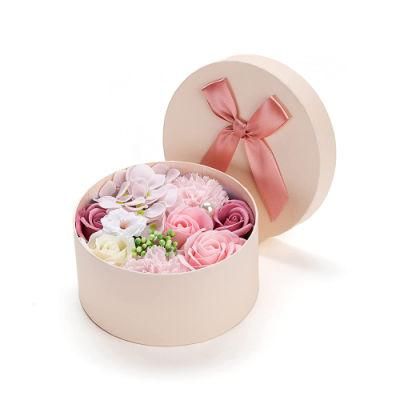 Factory Hot Sale Flower Gift Box Round Box Soap Roses Gift for Valentine&prime; S Day, Mother&prime; S Day, Christmas