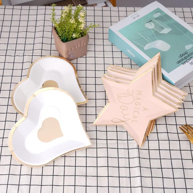 Star Heart Shaped Paper Disposable Plates