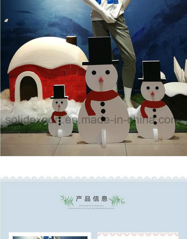 Winter Shop Window Christmas Snowman Decoration Props Home Display Decoration