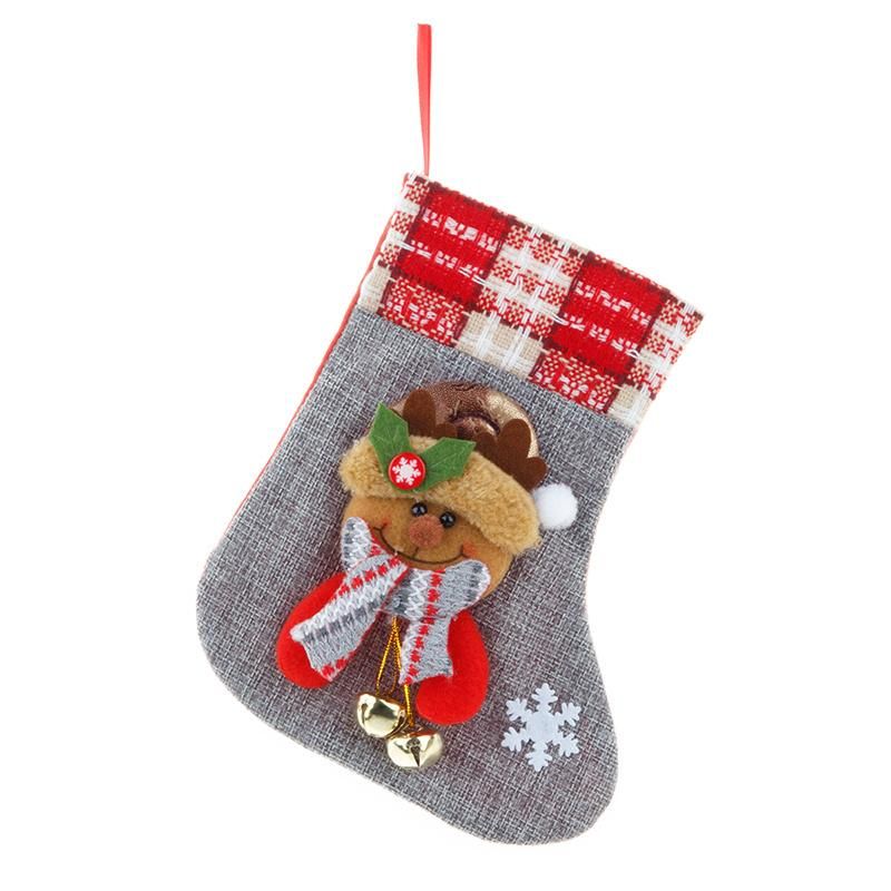 Christmas Stockings Christmas Silverware Holders Card Candy Stockings Bag 3D Santa Snowman Elk Christmas Tree Stockings Little Christmas Stockings