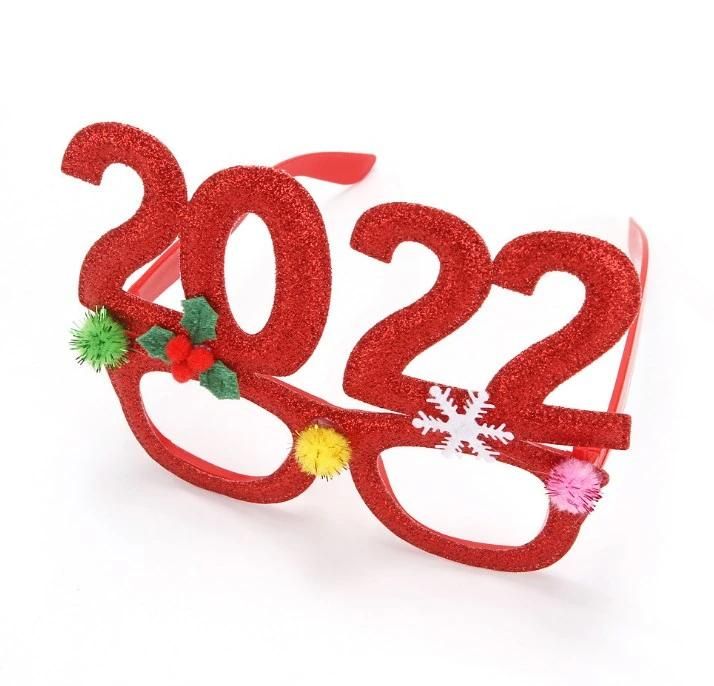 Christmas Glasses Decoration 2022 Holiday Home Decoration Items New Year Gifts Christmas Glasses