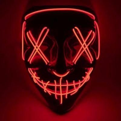Poptrend Halloween Terrorist Mask LED Light up Mask for Festival Cosplay Halloween Costume Masquerade Parties Carnival Gifts Halloween Masks