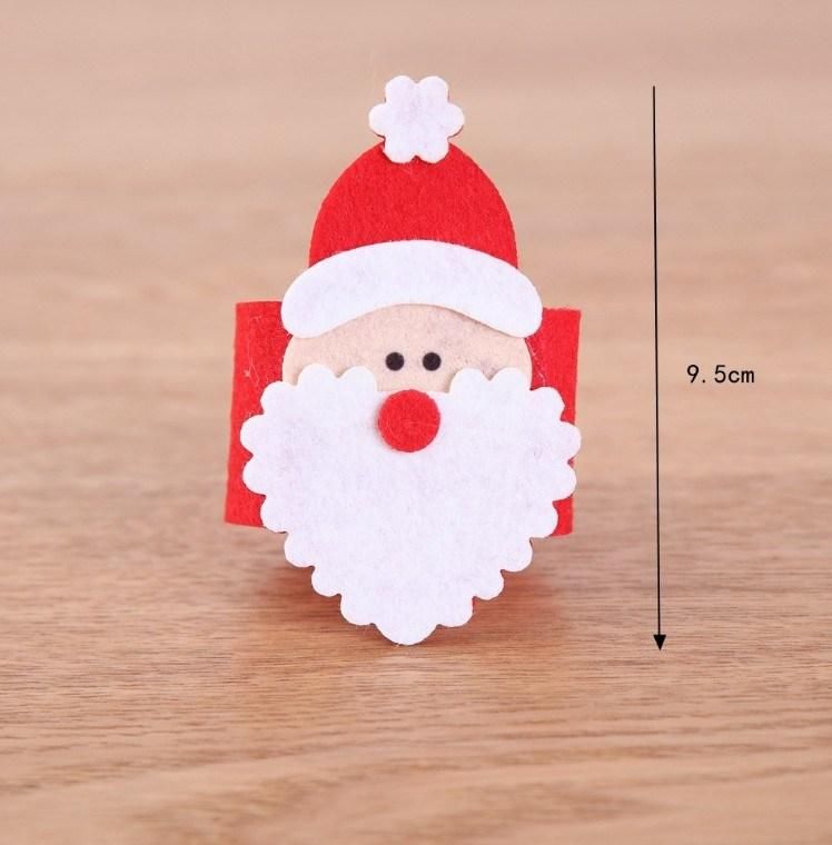 Christmas Napkin Buckle Santa Style Cute Napkin Ring Fabric Buckle Holder for Celebration