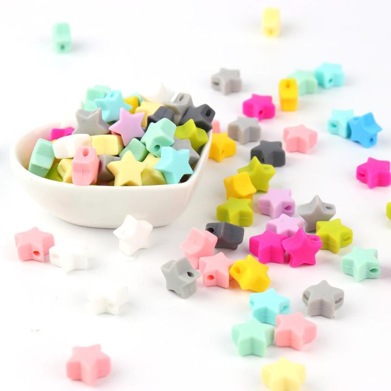 Mini Star Silicon Beads Baby Teether DIY Necklace Babi Teething Toys Food Grade Silicone Beads