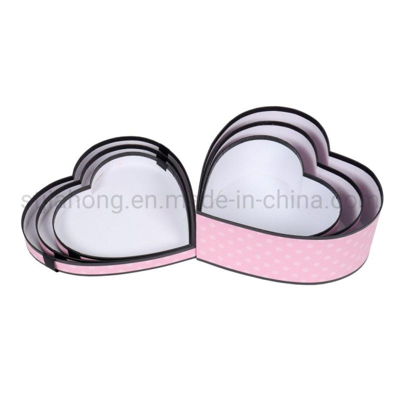 Heart Shaped Cardboard Paper Packaging Storage Valentine/Birthday/Christmas Gift Box (Sets) for Candy/Cake/Chocolate