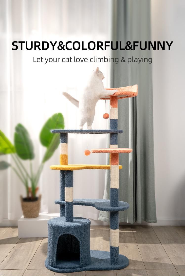 China Manufacture Luxury New Cats Climber Tower Hammock Cat Tree
