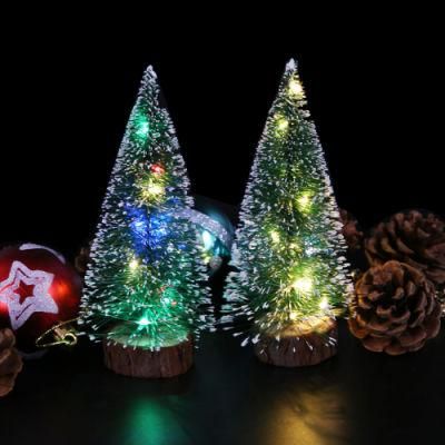 Christmas Decorations Desktop Ornaments Gifts LED Lights Pine Tree Mini Christmas Trees