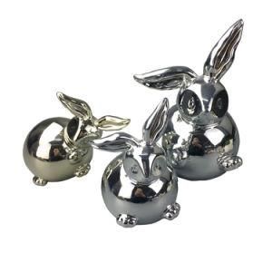 Lovely Rabbit Ceramic Silver Easter Bunny