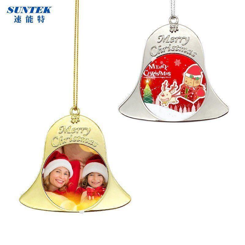 Sublimation Christmas Bell Double Sided Metal Ornament