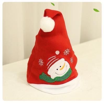 Gift Crafts Factory Custom New Design Red Felt Christmas Cap Santa Hat with Logo