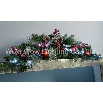 Decorated Arch Garland Illuminated with 20 Cool White LED Lights