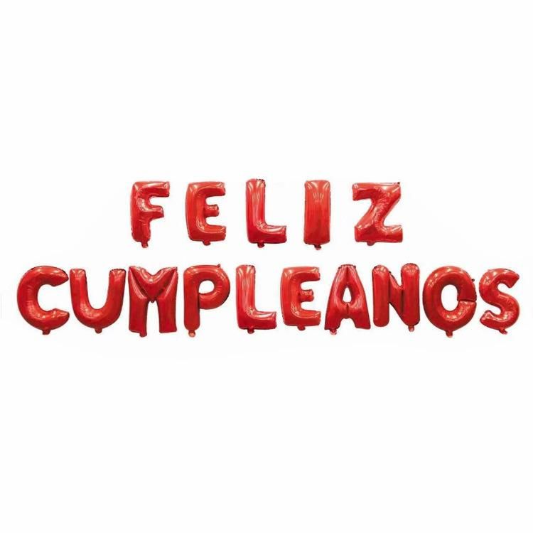 Spanish Happy Birthday Aluminum Foil Balloon Set Feliz Cumpleanos Letter Balloon