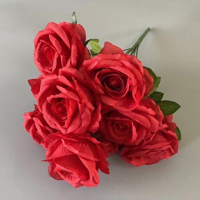 Wholesale High Quality 9 Heads Rose Flower Bunches