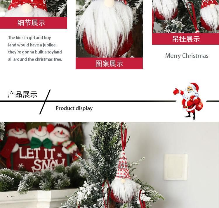 Cross-Border New Christmas Decorations Mini Cute Faceless Rudolph Doll Pendant Christmas Tree Pendant Set of Six