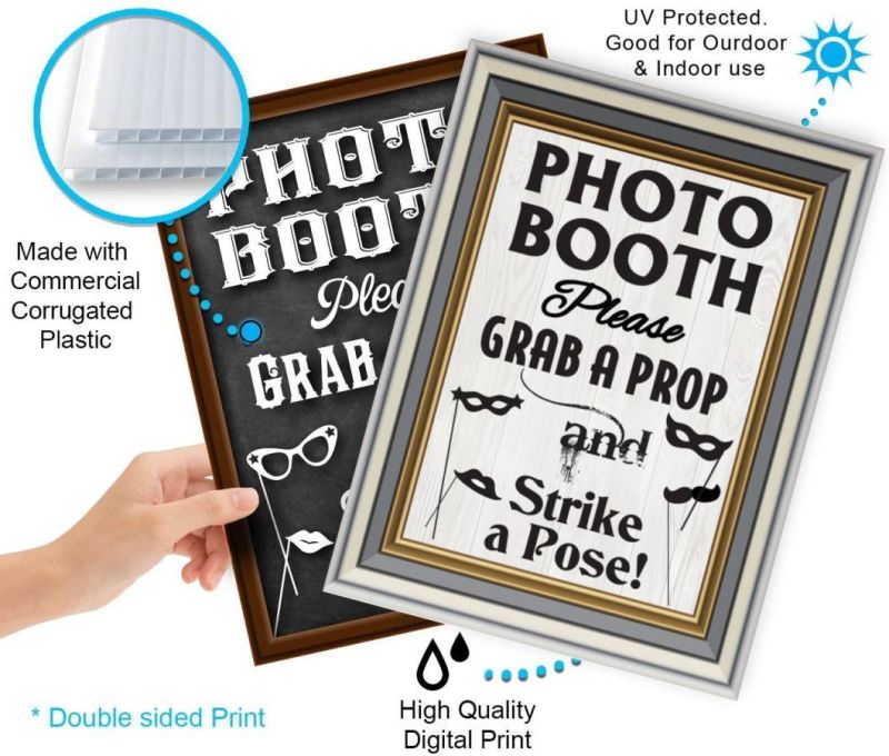 Wedding, Party or Event 16" L X 12" W 2-Sided Photo Booth Props Sign