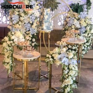 Modern Furniture Gold Plated Stainless Steel Luxury Wedding Cake Table Decoration