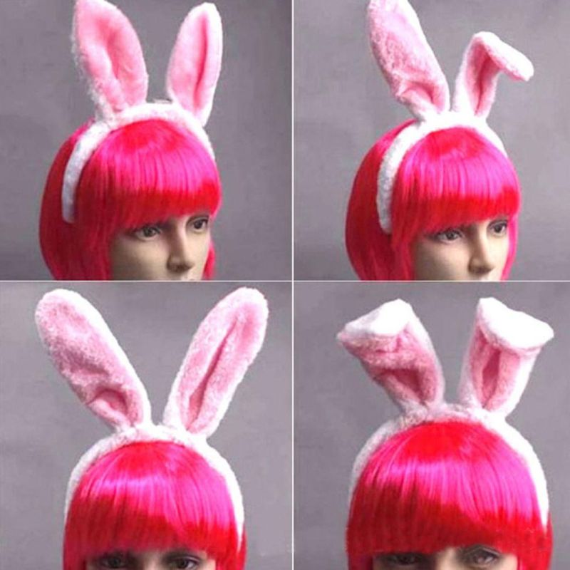 LED Plush Rabbit Ear Headband Cosplay Hair Hoop for Party