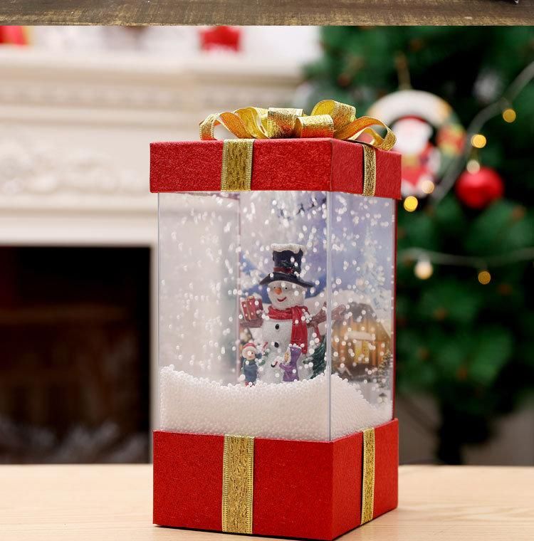 Christmas Decorations Snow Music Gift Bag Lamp Snow Lamp Home Shopping Mall Supermarket Scenery Decoration Cross-Border Special Supply