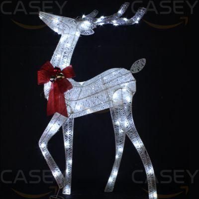 Factory Outdoor LED 3D Sculpture Baby Fawn/Deer Motif Christmas Light Plush Animals Reindeer Motif Light