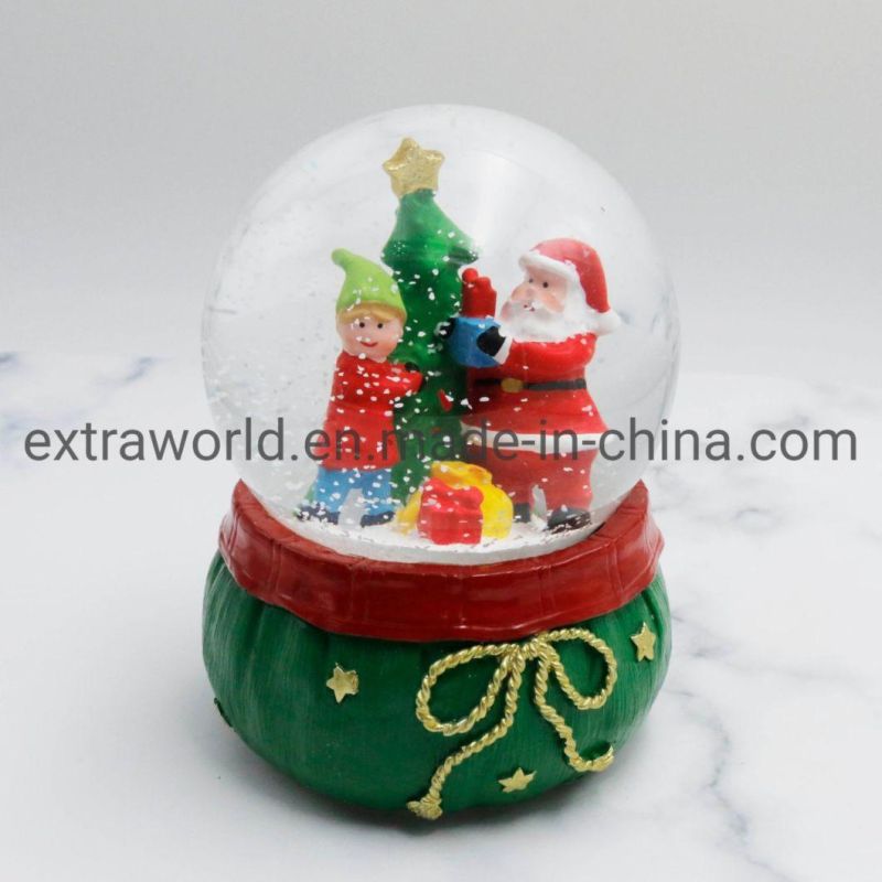Polyresin Crafts Decoration Christmas Gift Santa 65mm Snow Globe