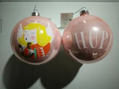 10cm X&prime;mas Glass Ball with Decal (three pattern)