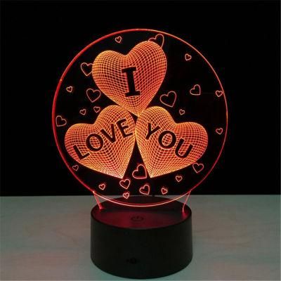 3D LED Lamp Valantines Gifts