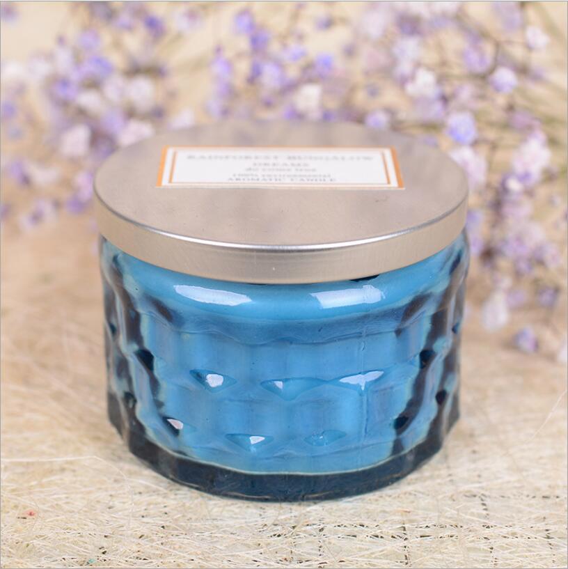 Glass Candle Jar Printed Empty Glass Candle Jar Metal Lid Glass Candle Jar for Candle Making