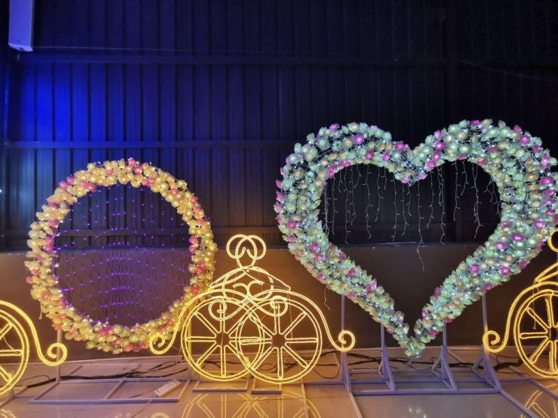2D Decoration Outdoor Christmas Home Decorations Heart LED Motif Light