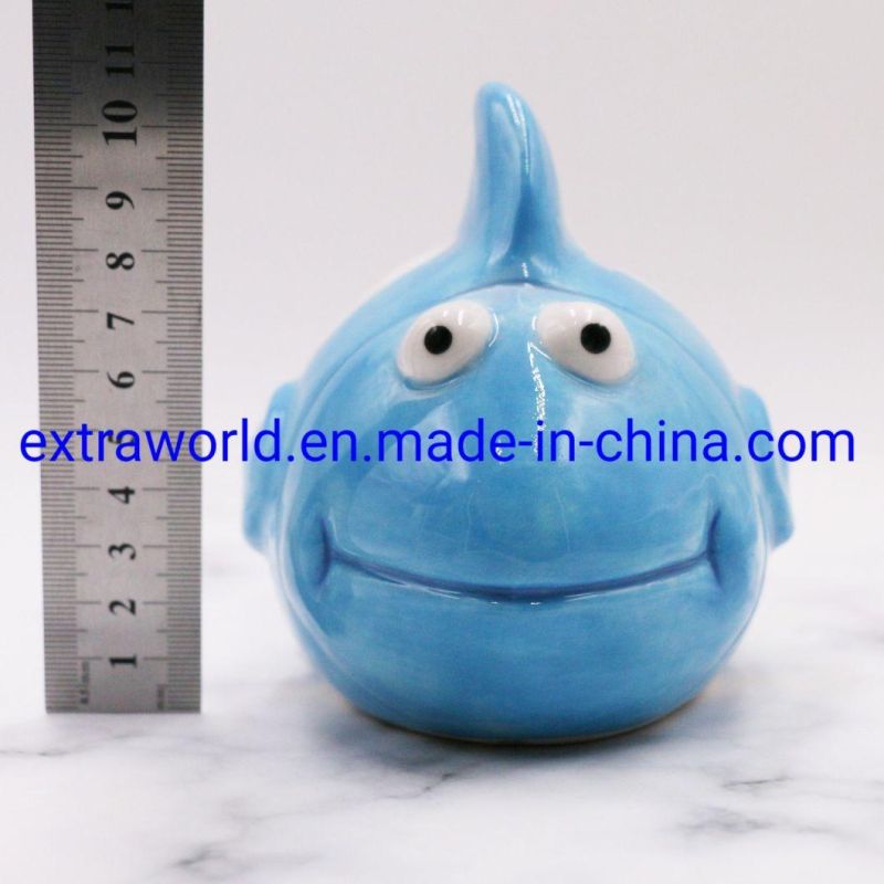 Money Box Ceramic Fish Shaped Piggy Bank for Promotion Gift