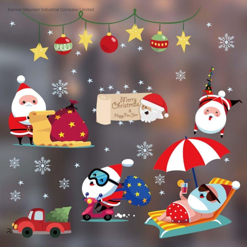 Christmas Ornaments 2022 Latest Decoration Waterproof and Anti-Static Window and French Door Glass Plastic Paste