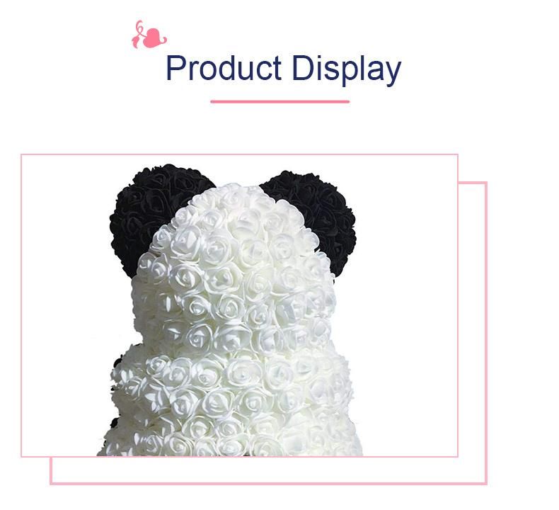 Wholesales Mother′s Day Gift 70cm Artificial White Rose Panda Handmade PE Rose Used for Decoration Birthday Party