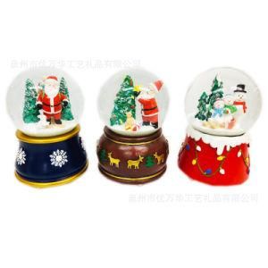 European Resin Santa Husband, Children, Christmas Tree Combination Water Ball Factory Direct Sale