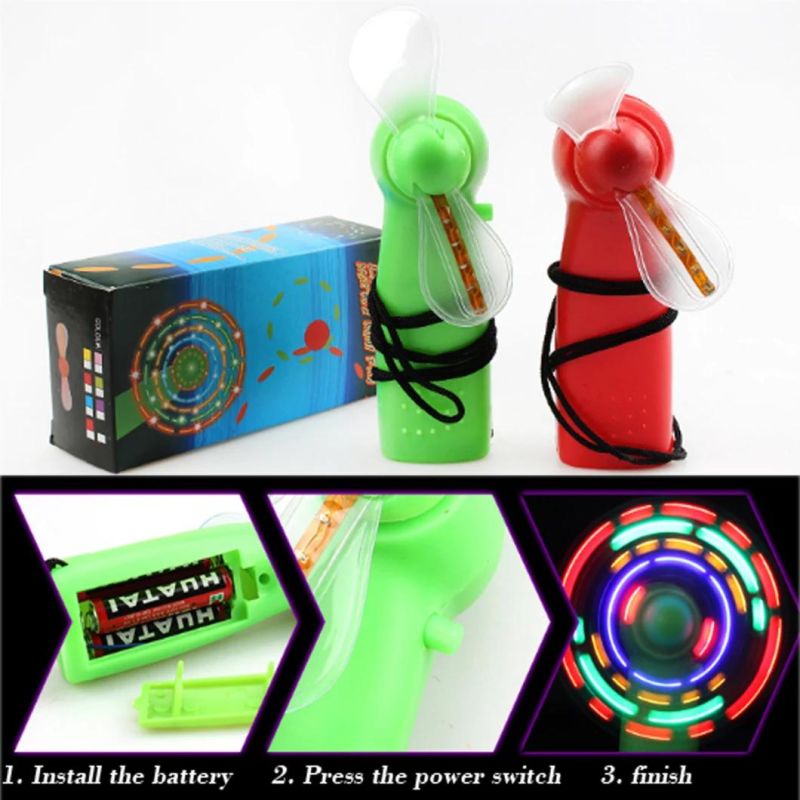 Colorful Handheld LED Mini Fan Operated
