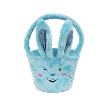 Plush Blue Pink Rabbit Bag Decorations Rabbit Easter Basket Fuzzy for Kids