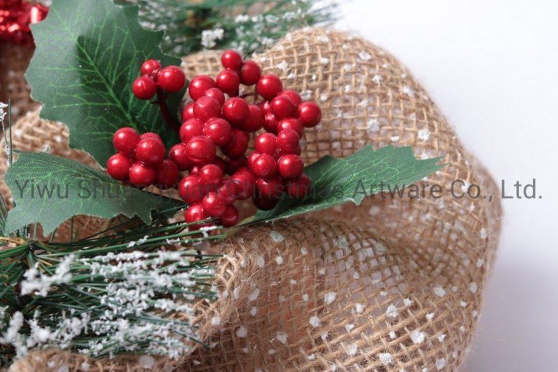 New Design High Quality Christmas PE White Wreath for Holiday Wedding Party Decoration Supplies Hook Ornament Craft Gifts