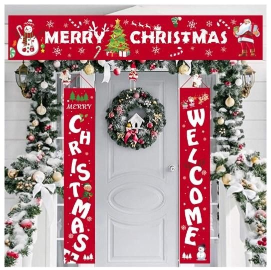 Christmas Couplets Christmas Banners Christmas Curtains Support Customized Pictures