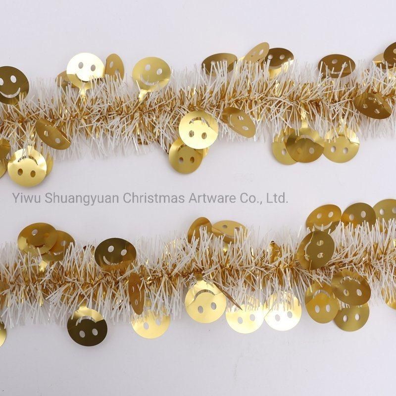 High Density Good Quality Cheap Price 2m Green Pet Tinsel Garland