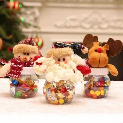 Christmas Decorations New Grid Creative Cartoon Three-Dimensional Gift Candy Box Round Five Star Doll Candy Jar