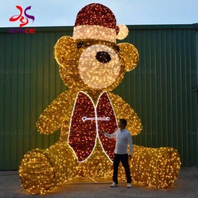 3D LED Motif Bear Displays Animated Christmas Mall Decoration