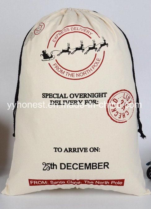 Christmas Gift Lovely Santa Drawstring Bag
