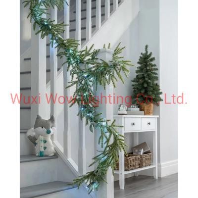 Frosted Fir Garland Illuminated with 40 White LED Light