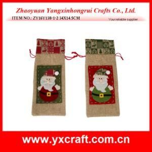 Christmas Decoration (ZY16Y138-1-2 34X14.5CM) Christmas Santa Claus Bag Wine Holder